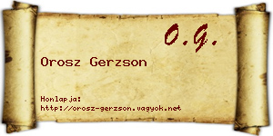 Orosz Gerzson névjegykártya